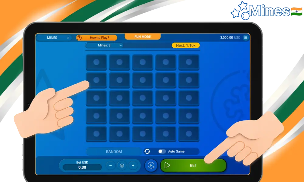 Start playing Mines Game in India