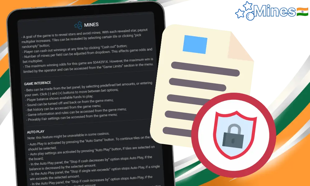 Mines Game guarantees the privacy of user data